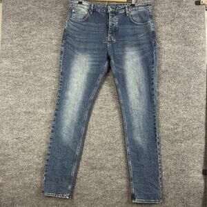 Ksubi Jeans Mens 38 Chitch Chronicle Distressed Slim Blue Denim Streetwear Work